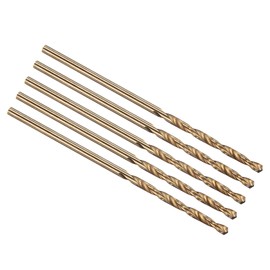 PATIKIL #50 Drill Bit, Micro Number Small Bits 4341 High-Speed Steel 118° Gold Finish for Soft Thin Metal Steel Wood Acrylic - 10 Pack