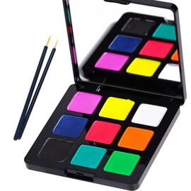Bowitzki Water Activated Eyeliner Glow In The Dark, 9 Colors UV Set,Face Body Paint Neon Eyeliner, Halloween, Christmas, Hydra Liner Makeup (UV Color)