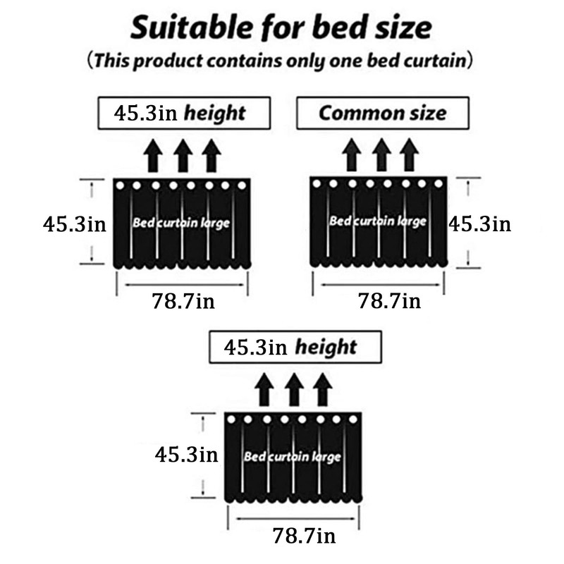Aisi 3PCS Dormitory Bunk Bed Curtains Single Sleeper Blackout Cloth