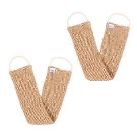 PACKOVE 2Pcs Jute Exfoliating Back Scrubber Shower Strap Durable Ramie Bath Wash Towel for Smooth Skin Versatile Body Cleaning Tool Suitable for All Heights