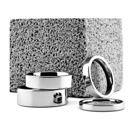 MJ Metals Jewelry Tungsten COMFORT FIT Ring Flat Pipe Cut For Men/Women Mirror Polished 4mm Wedding Band Size 11