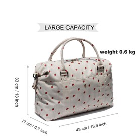 ESVAN Travel Tote Duffel Gym Bag,Weekender Overnight Carry-on Tote Crossbody Bag with Wet Pocket and Trolley Sleeve Upgraded (Corduroy Strawberry)