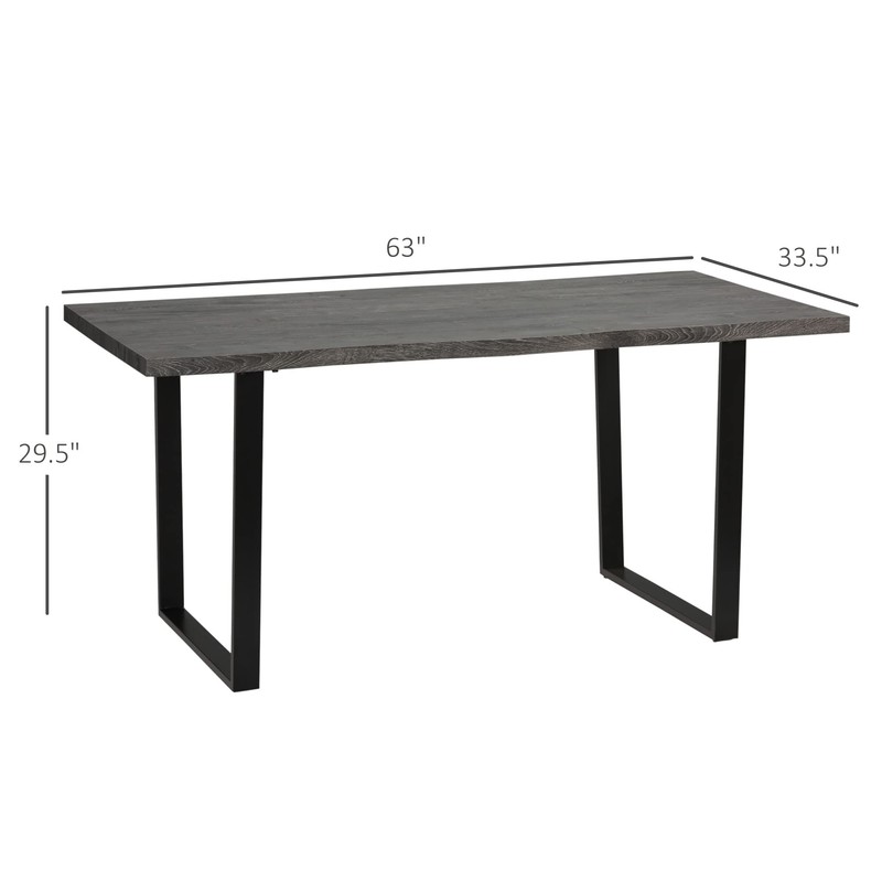 HOMCOM 63" Modern Dining Table for 6 People, Kitchen Table