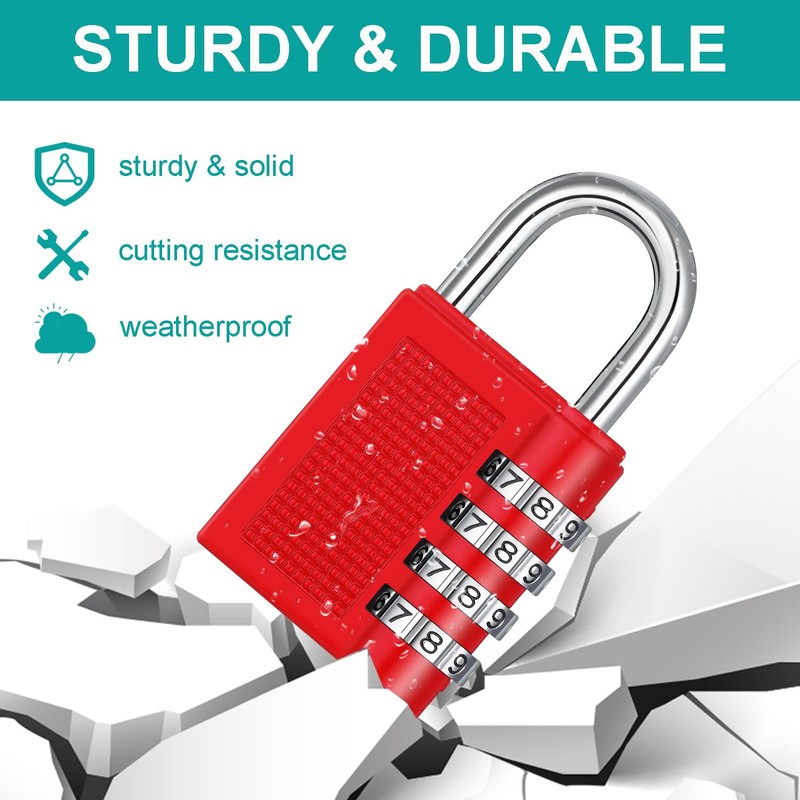 ZHEGE Combination Padlocks with Code, 4 Dial Number Padlock for