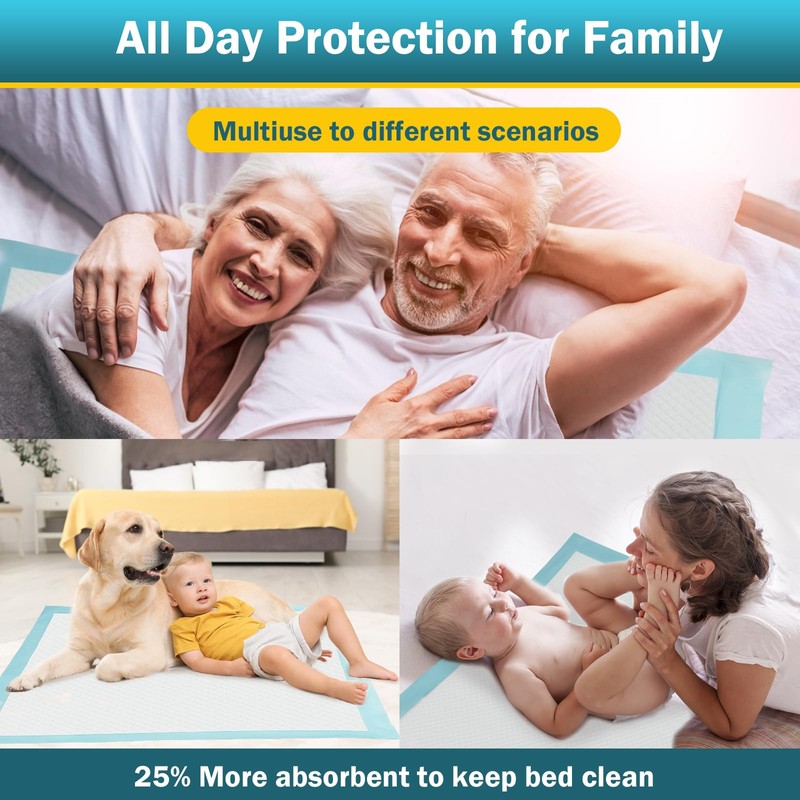 Bed Pads with Adhesive Strip 30"x36" Thicken Elderly Adults Incontinence