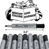 Buecs Permanent Markers, 80 Count Black Permanent Markers, Chisel tip,