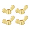 sourcing map Pack of 4 Brass Wing Nuts M5 Butterfly