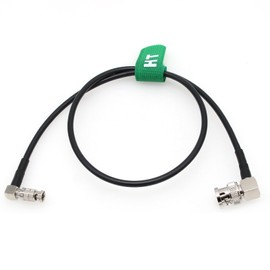 HangTon 6G High Density SDI Video Cable for Blackmagic Video Assist 4K 5" Monitor DJI Lightbridge 2 Right Angle HD Micro BNC to BNC Male 60cm