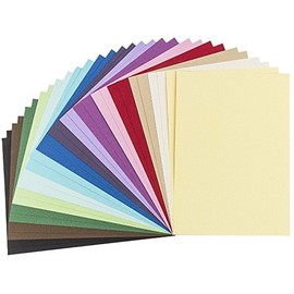 Ideen mit Herz 30 Sheets of Craft Paper with Elegant Embossing, Decorative Cardboard "Anna", Premium Quality (220 g/m²), Linen Look, DIN A4