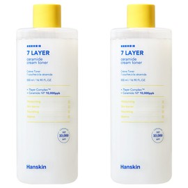 Hanskin Seven Layer Ceramide Mochi Cream Toner, 500ml, 2 pcs / 한스킨 세븐레이어 세라마이드 모찌 크림 토너, 500ml, 2개
