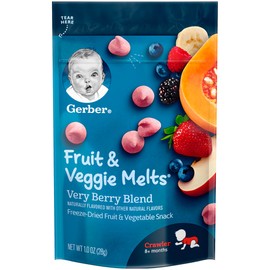 Gerber Fruit & Veggie Melts Freeze-Dried Fruit & Vegetable Snack, Very Berry Blend, 1 ounce, Pack of 3