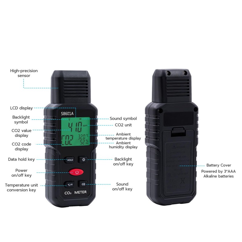 Mcbazel 3-in-1 Air Quality Monitor, CO2 Detector, Temperature and Humidity