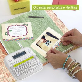 Brother P-touch, PTD210, Easy-to-Use Monochrome Label Maker, One-Touch Keys, Multiple Font Styles, 27 User-Friendly Templates, White