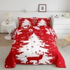 Feelyou Christmas Comforter Set King 3 Pieces Tree Snowflake Deer