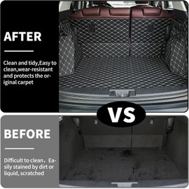 IKABEVEM Cargo Liner & Backrest Mat Fit for 2016-2022 Honda HR-V HRV : All Weather Pu Leather Rear Full wrap-Around Trunk Mat Waterproof Cargo Liner - Car Mat for 2022 HRV Accessories
