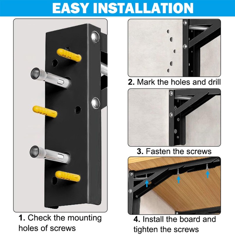 18inch Floating Shelf Bracket,Garage Heavy Duty Folding Shelf Brackets,Wall Mounted
