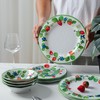 LEHAHA Strawberry Melamine Dinnerware Sets-12pcs Plates and Bowls Set, Lightweight/Unbreakable