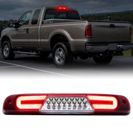 Aexploer 3rd Third Brake Lights LED Compatible with Superduty F250/F350/F450/F550 1999-2016,for Ranger 1995-2011,for Explorer Sport Trac 2001-2005 F1 Style Strobe Cab Roof Cargo Light Red+Clear Lens