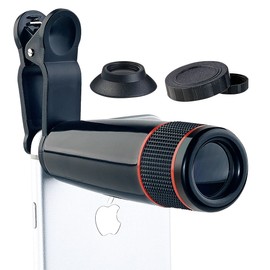 Somikon Handy Objektiv: Smartphone-Vorsatz-Tele-Objektiv mit 12-Fach optischer Vergrößerung (Teleobjektiv Handy, Smartphone Teleobjektiv, Mobiltelefon)