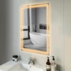 LED-Bathroom-Mirror-with-Lights,Display The Temperature and Time Bathroom Mirror with Light De-fogging,