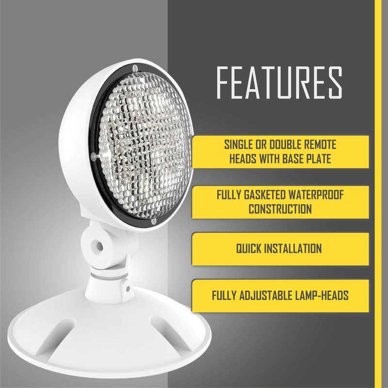 Compass CORS Hubbell Lighting LED Single Head Emergency Light,White