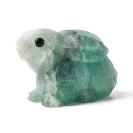 NUZUJX 1.9”Crystal Rabbit Sculpture Statue Crafts Healing Reiki Pocket Gemstone Figurines Animal Collectible Home Decor