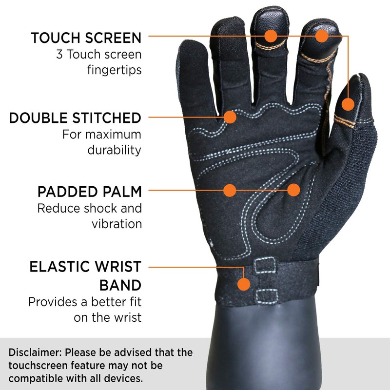 WOLF Mechanic All-purpose Stretchable Flex Grip Work Glove, Dexterity (1,