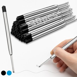 SWTYExt Pack of 30 Ballpoint Pen Refills Black Ballpoint Pen Refills Metal Ballpoint Refills G2 Format Ballpoint Pen Refills Large Capacity Refills for Ballpoint Pens 1.0 mm Line Width M Sizes