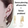 Traveller Women's Clip Earrings 12 mm Pearl, Titanium, Pearl