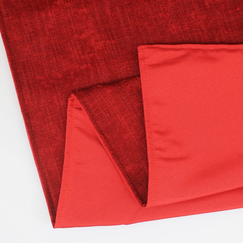 AMBERIS Bed Runner Red, Chenille Soft No Fading Modern Bed