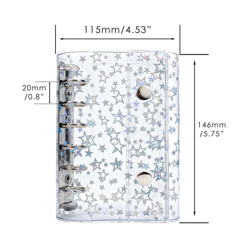 Lzcxszzm A7 Budget Binder Cover Clear PVC 6 Ring Binder