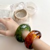 Chunky Acrylic Cuff Bangle Bracelet Green Bangles for Women Irregular