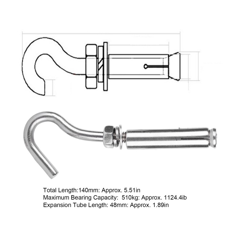 304 Stainless Steel Opening Expansion Hook Wear Resistant Anti Corrosion