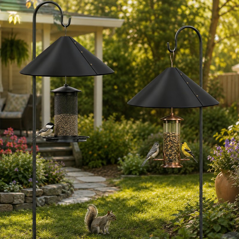 2 Pack 18-Inch Squirrel Baffles for Bird Feeders – Durable
