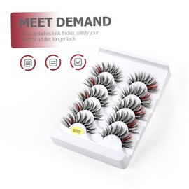 Healeved 5 Pairs 3d False Eyelashes Fluffy Colorful Natural Lashes for Parties Dates