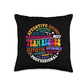 Team Recess Squad Teachers Students Monitor Back to School Throw Pillow