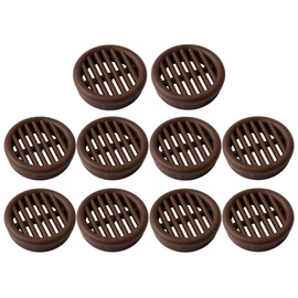 cyclingcolors 10x Ventilation Grille Exhaust Grille Outer Grille Round Total 37 mm Inner 35 mm Plastic Air Rosette Perforated Flat Dark Brown