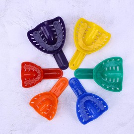 6 Pares Bandeja Dental desechable Bandeja de Materiales de Espuma Bandeja Dental de Doble Arco Colores Aleatorios