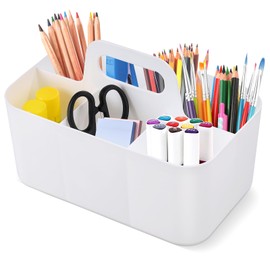 Multipurpose Caddy Organizer, Portable Cleaning Caddy with Handle, Stackable Desk Organiser with Compartments, Classroom Art Organizers for Pens, Pencils, Storage Organiser for Bathroom, Dorm Room