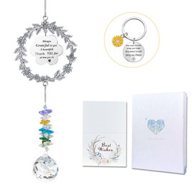 Thank You Gifts for Women, Sun Catcher Present with Engraved Thank You Message, Hanging Crystal Suncatcher for Friend Family Teacher, Unique Friendship Appreciation Gifts