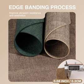 Round Placemats Set of 6, Reversible Faux Leather Heat Resistant Table Mats, 100% Waterproof Oilproof Wipeable Table Protective Placemats for Vinyl, Washable for Indoor & Outdoor Use (6, Light Coffee)