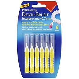 Denti-Brush Interproximal - 0.7mm Yellow - 6 Brushes Per Pack x 12 Pack