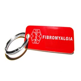 My Identity Doctor - Pre-Engraved Fibromyalgia Plastic Medical Alert ID Keychain, Small 2.25 x .79 Inch