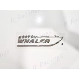 BOSTON WHALER NEW 2PCS NEW BOSTON WHALER EMBLEM BADGE LETTERS CHROME 8-3/4" X 2" PEEL AND STICK