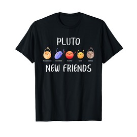 Pluto New Friends Dwarf Planets Funny Astronomy Science T-Shirt