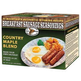 Hi Mountain Breakfast Sausage Seasoning Mix | COUNTRY MAPLE | Make Homemade Sausage with Pork, Venison, Deer, Elk & Wild Game | Makes up to 24 lbs
