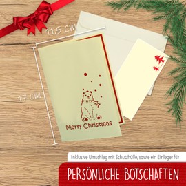 LINPOPUP®, LIN17079 Pop Up 3D Card, Christmas Card, Congratulations Card, Polar Bear, N415