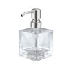 Ximlike Square Bathroom Soap Dispenser Brushed Nickel, Glass Bottles with