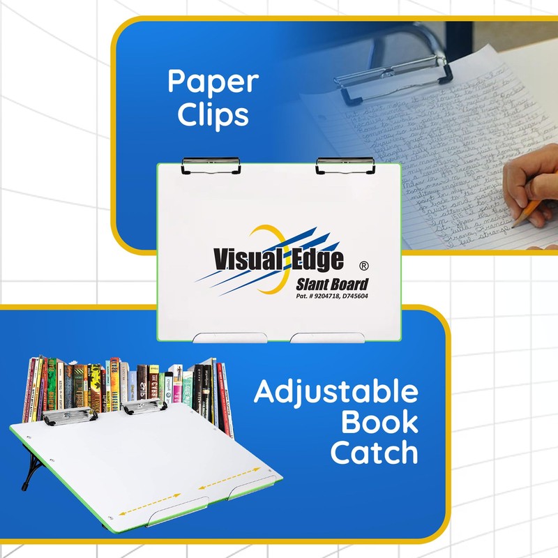Visual Edge Slant Board for Writing - Adjustable Magnetic Whiteboard