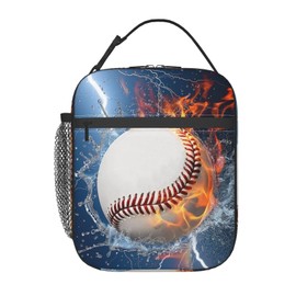 VANZEV Baseball Lunch Box for Adults Women Girls Boys Kids Sports Ball Theme Lunch Box Insulated Cooler Reusable Lunch Bag Container Gifts for Work Office Picnic Travel School